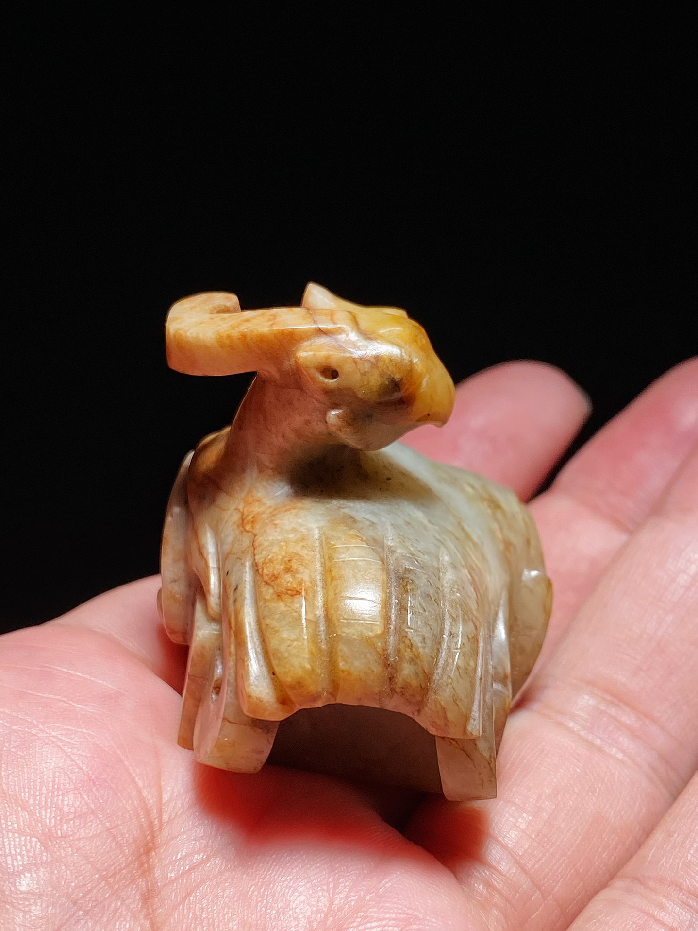 和田玉籽料|明以前 和田玉籽料受沁 凤钮印章 玉印 把件 摆件