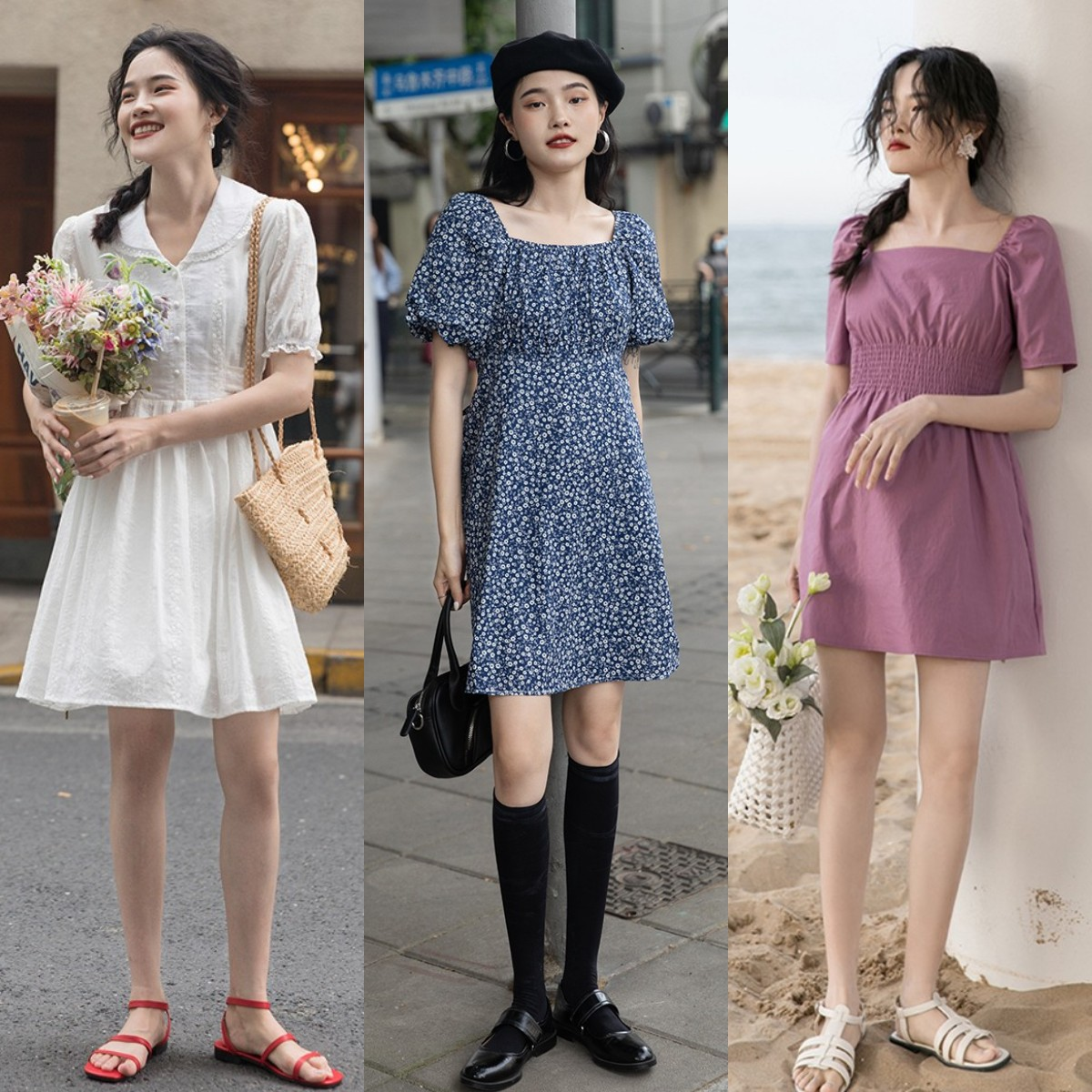 平底鞋|30+的女人，建议穿“裙子+平底鞋”，时髦百搭，舒适还不累脚