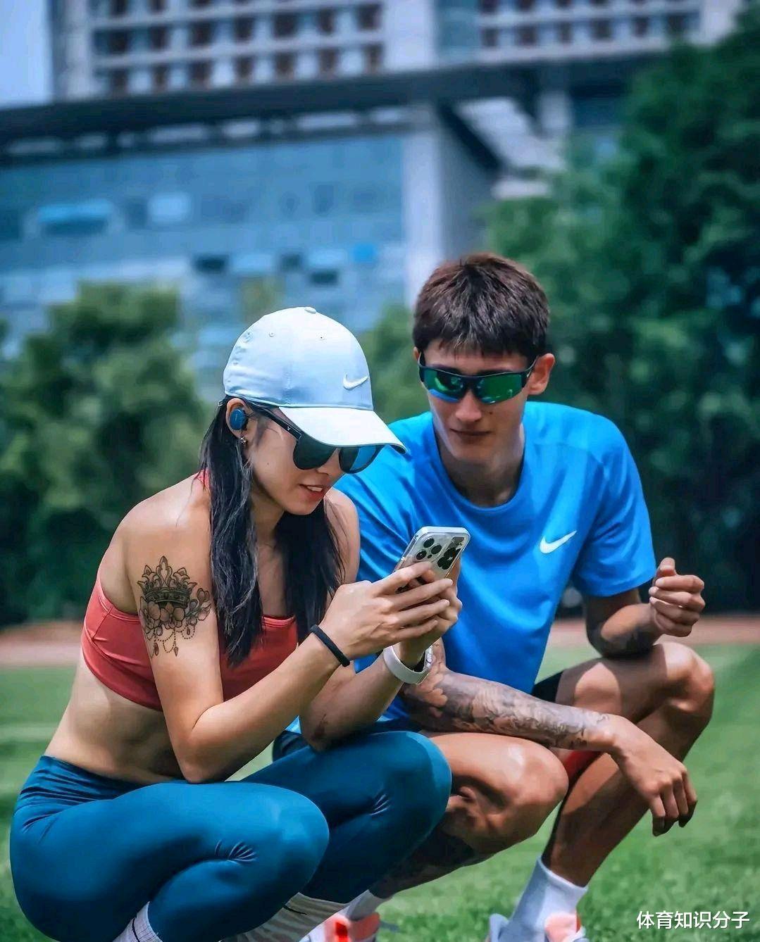 吴艳妮同短跑新星打得火热!两人全喜欢文身,网友:啥人找啥人