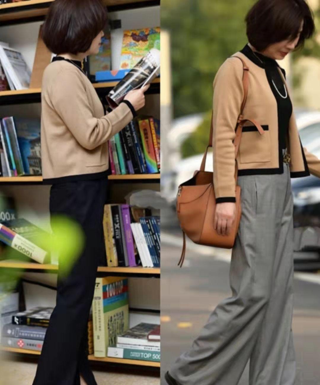 被朱琳的老年状态惊艳了,穿衣素淡,头发微卷,七十岁也高级优雅