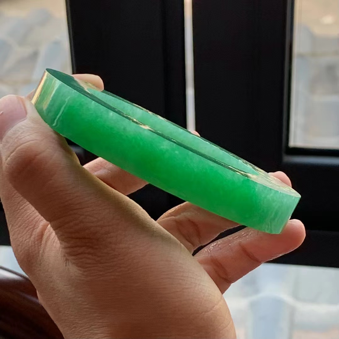 【冰满绿手镯胚】