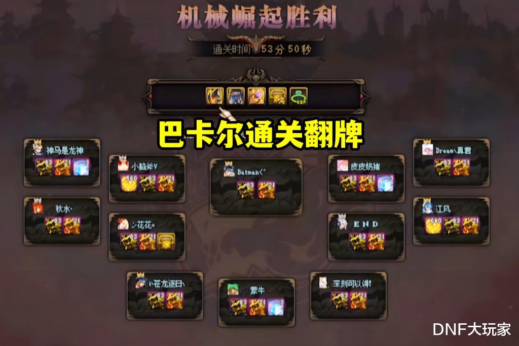 DNF:开荒失败!巴卡尔和巴卡妮之间,奖励差距有多少?