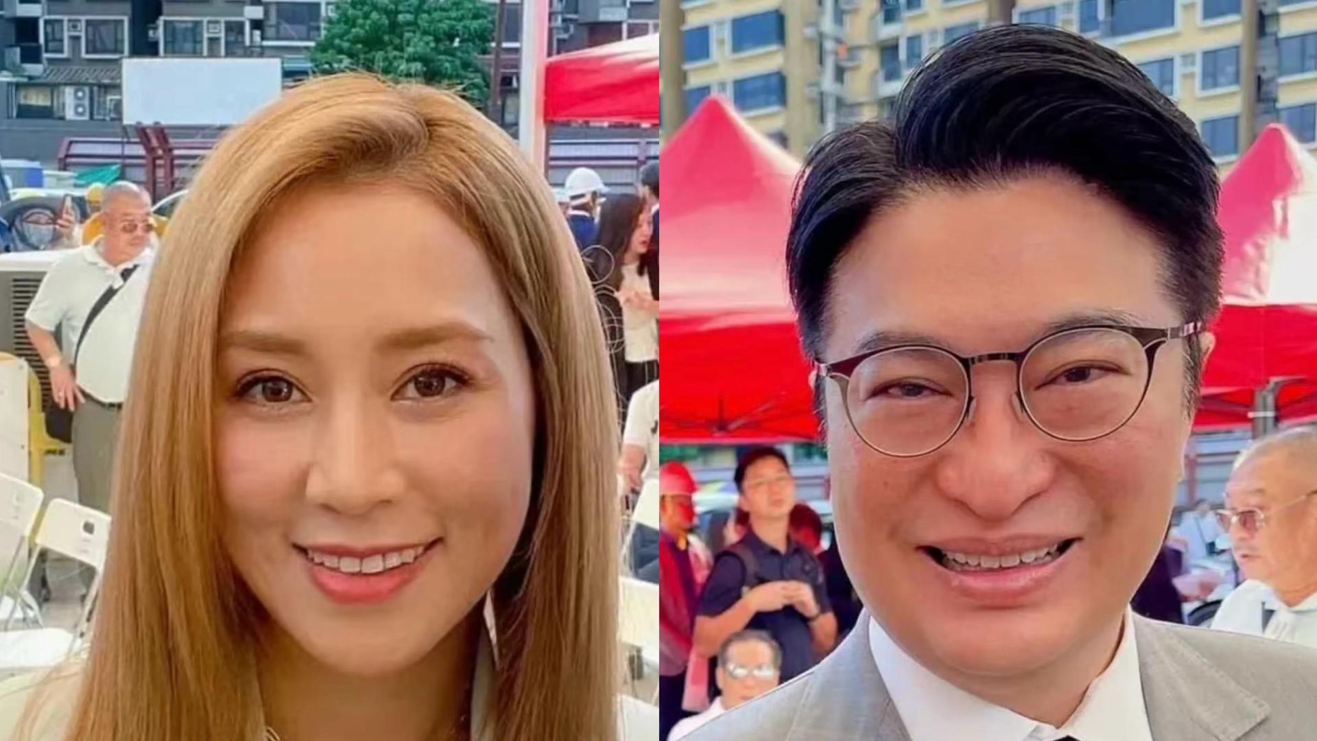 40岁徐子淇近照曝光，陪李家诚出席捐地动土仪式，两人很有夫妻相