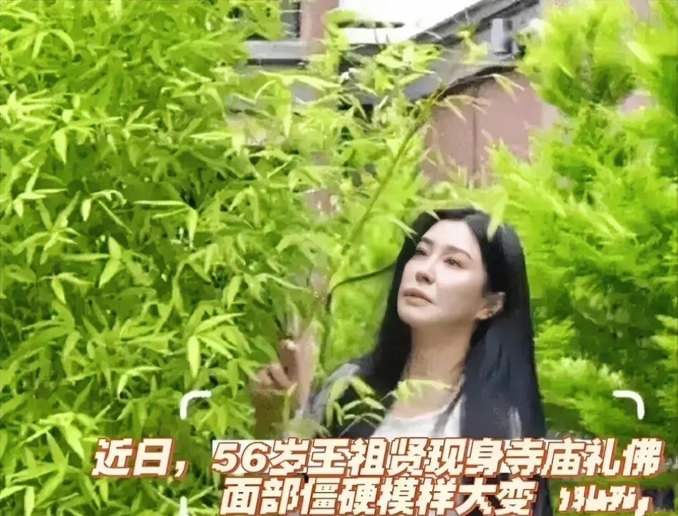 王祖贤现身温哥华街头，坐在街边椅子上刷手机，扎着马尾状态很好