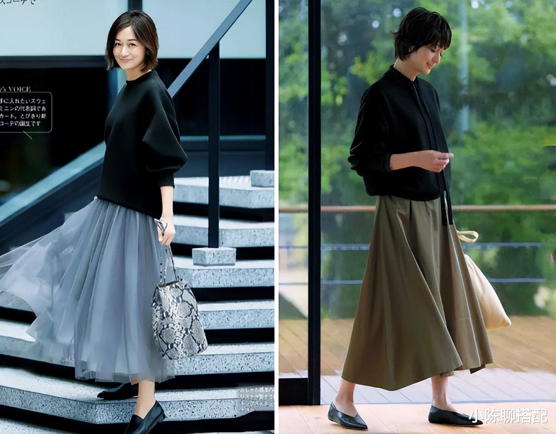 护肤 53岁富冈佳子真会穿：裙长过膝、气质短发，看似普通实则优雅高级