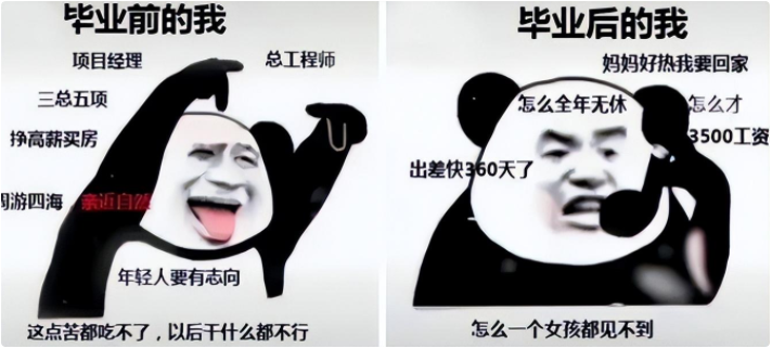 程序员|大学生用“梗图”还原毕业前后,主打的就是真实,看完笑晕在厕所