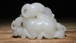 |清 和田玉三羊开泰雕件