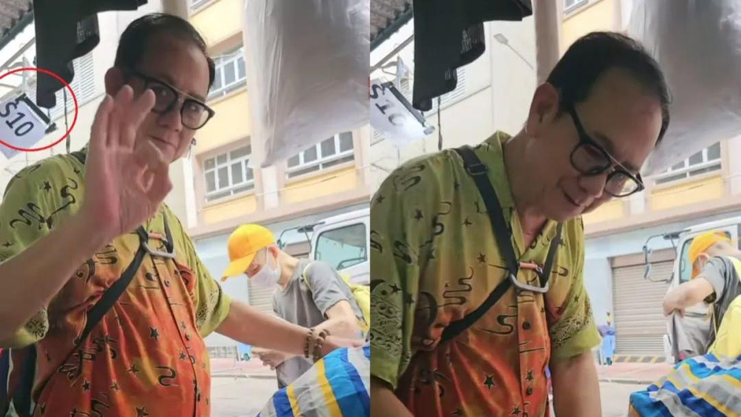 73岁亚视元老路边摊买衣服，发福明显似临产孕妇，已举家移民