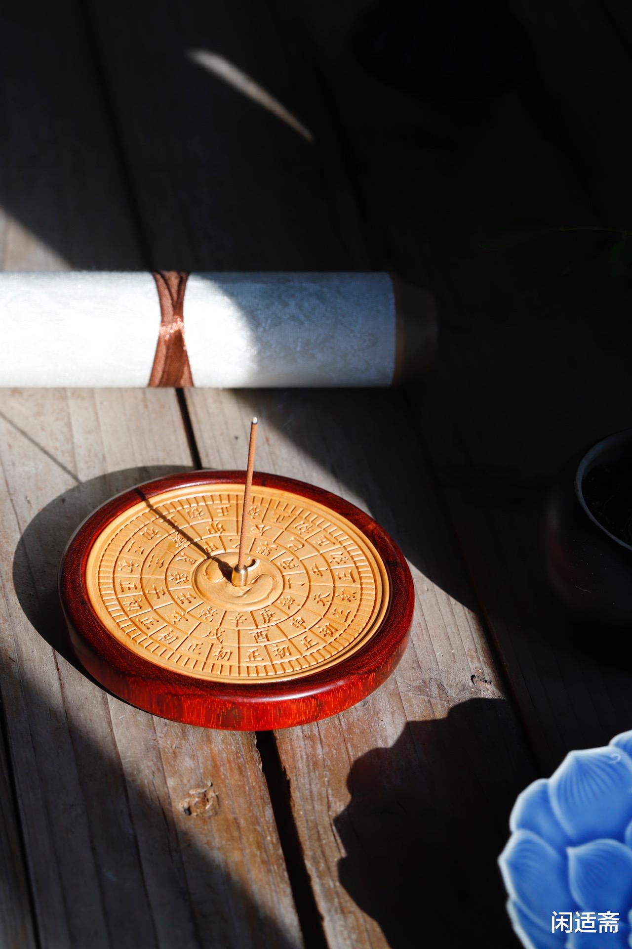 黄杨木|紫檀黄杨木,日晷,文创香插