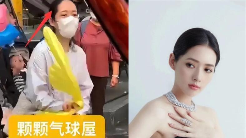 王传君|郭碧婷带娃街头游玩，小腹凸起身材圆润，素面朝天发际线抢镜