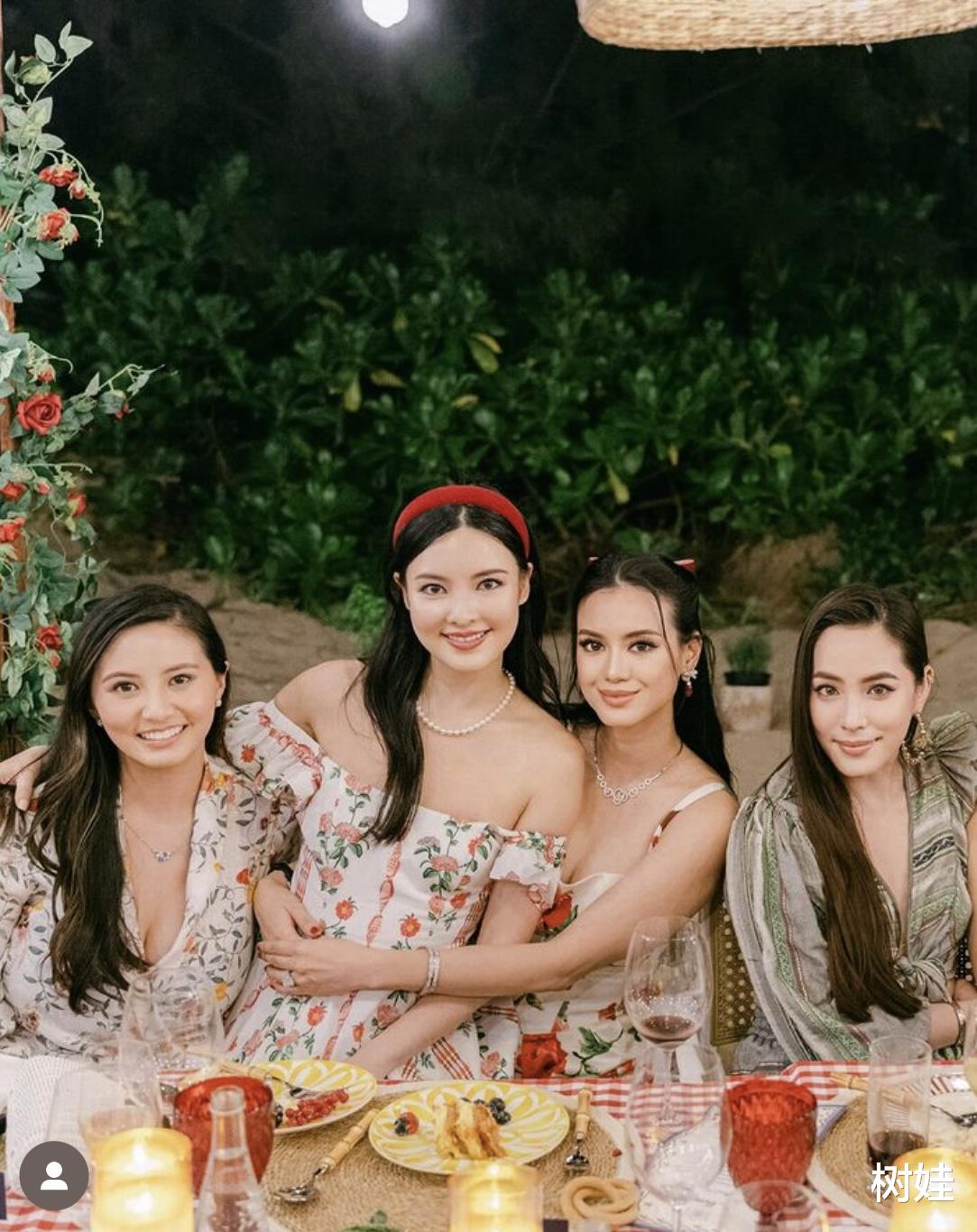 林恬儿办海边晚宴，与陈晓丹环抱合照，雅诗兰黛中国儿媳产后露脸