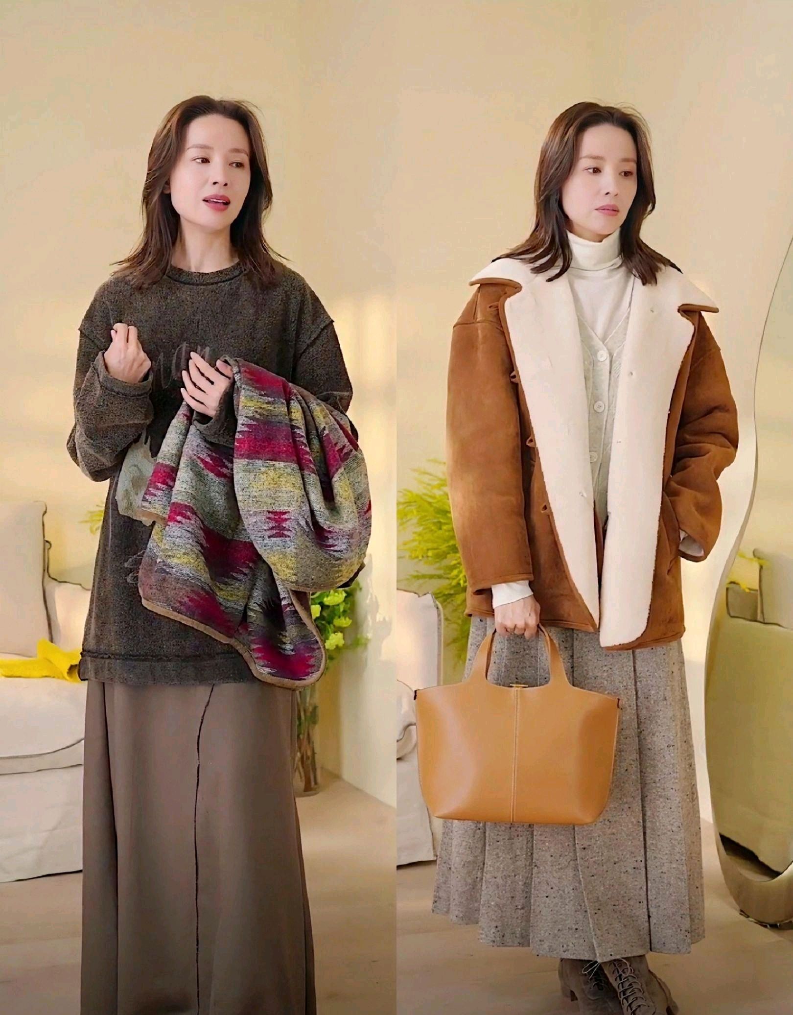 进了董洁的直播间就“出不来”！每套穿搭都好温柔，太喜欢了