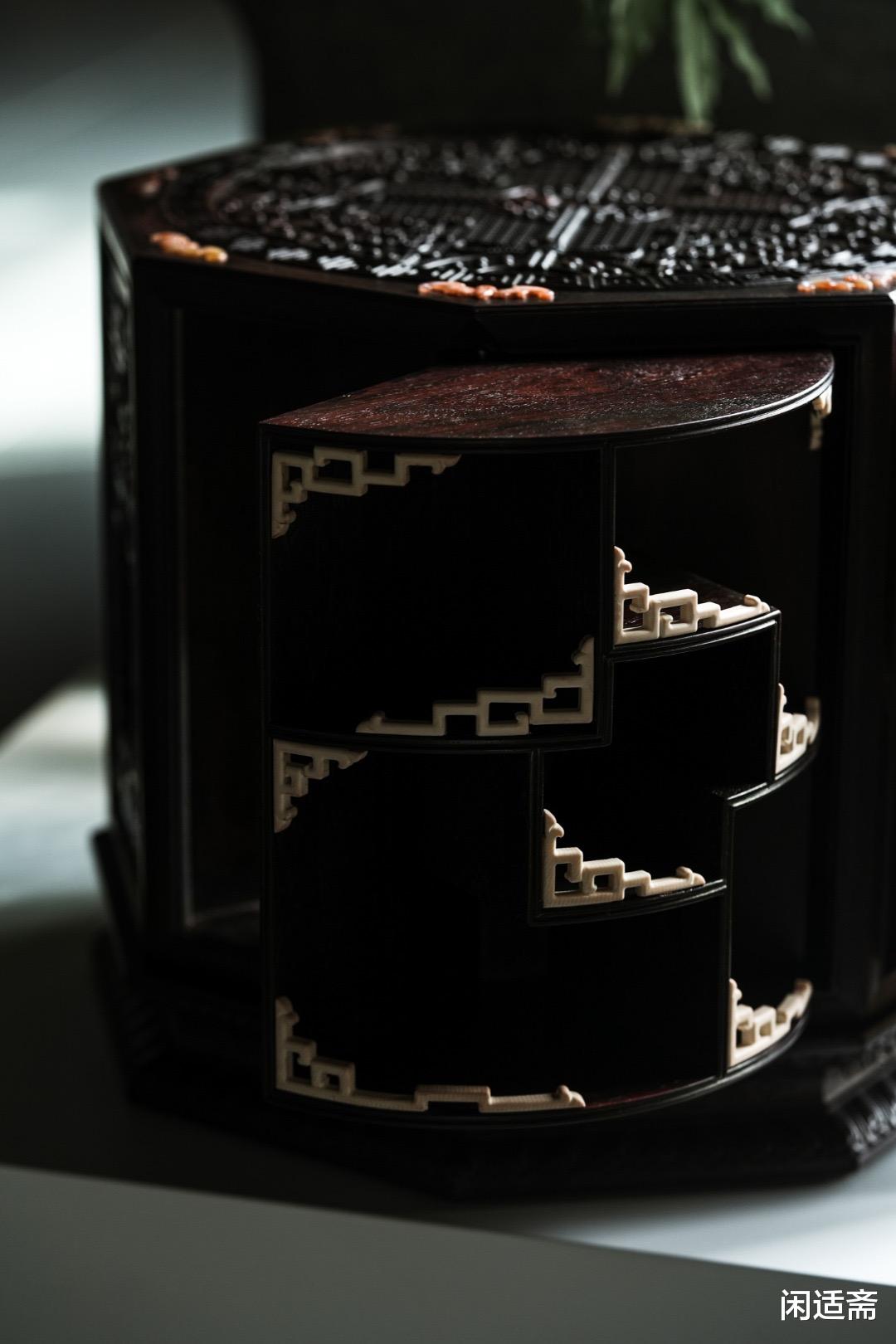 珍藏雅玩,小叶紫檀,八宝机关宝箱