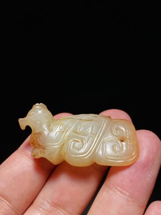 周 和田玉籽料 白玉 凤鸟形 玉佩