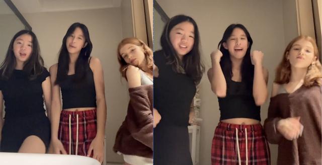 张庭|移民？张庭13岁女儿上外籍学校，穿吊带秀蛮腰，与外国同学热舞