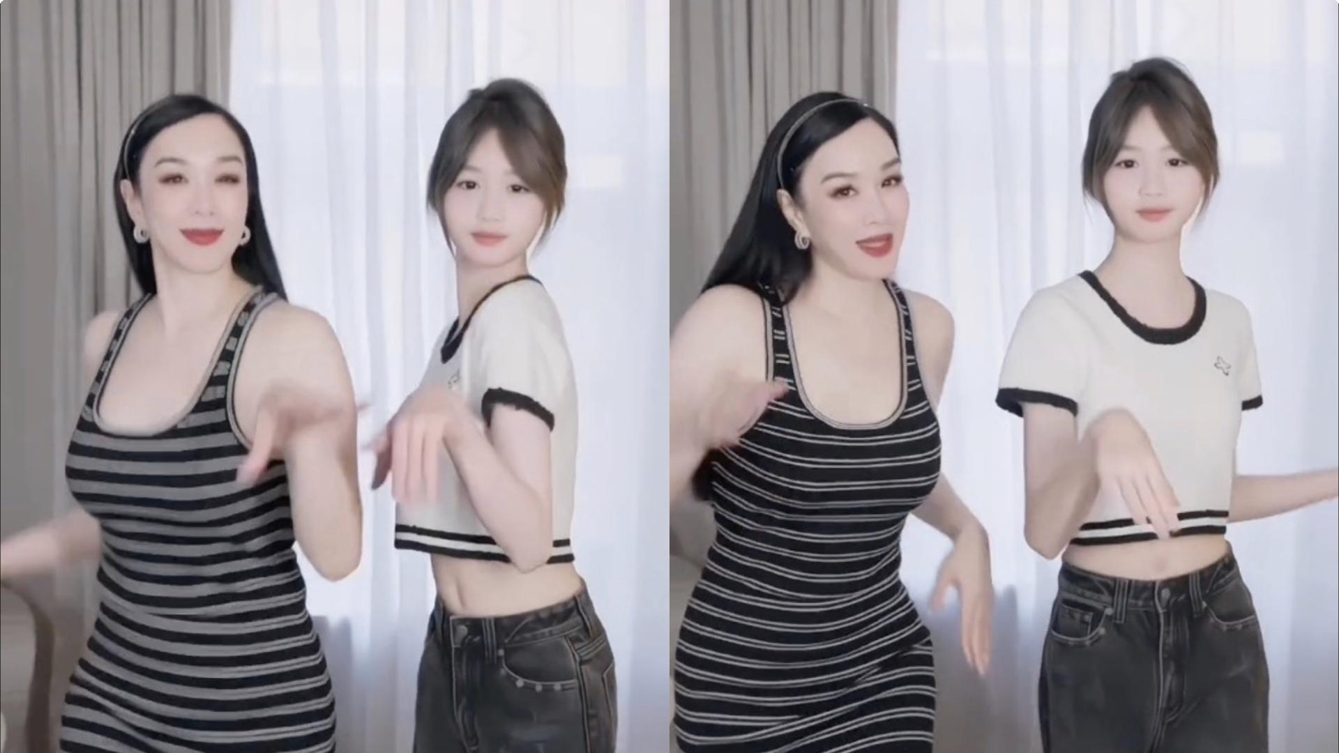 钟丽缇|钟丽缇携小女儿热舞，13岁考拉身高超妈妈，颜值好高太像生父严铮