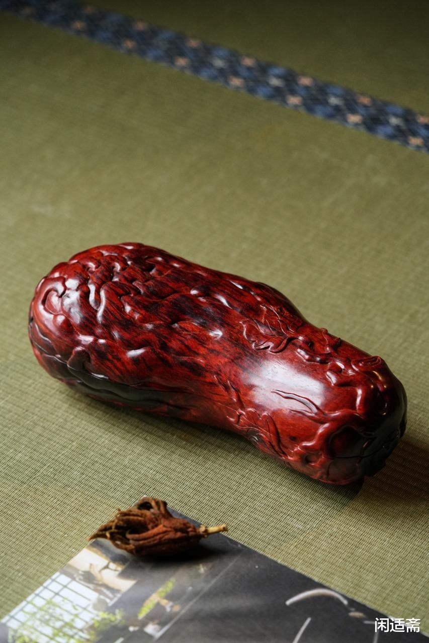 老物件|文房清玩,小叶紫檀,佛手文盒