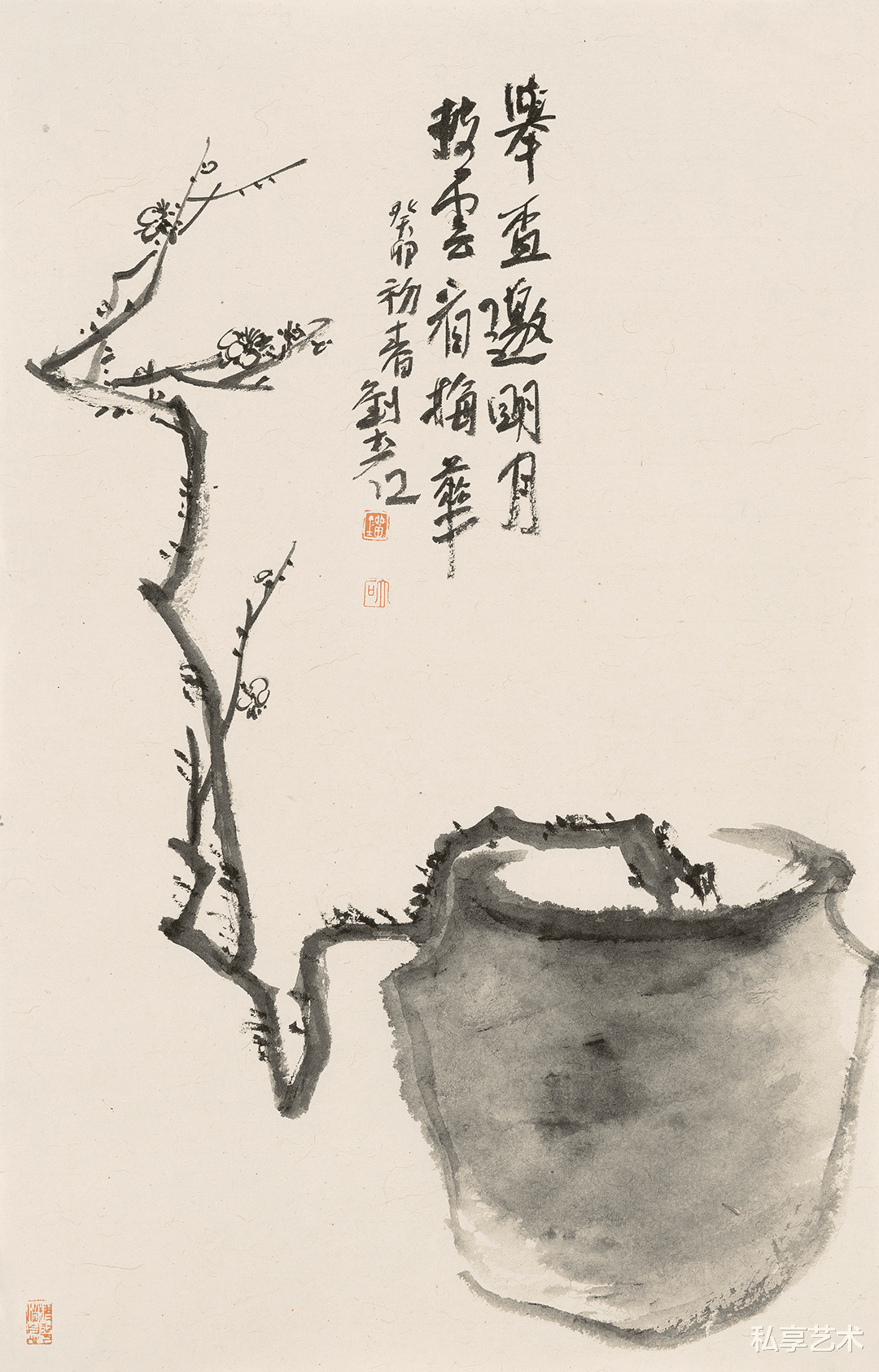 刘大石:寒梅又开丨私享艺术