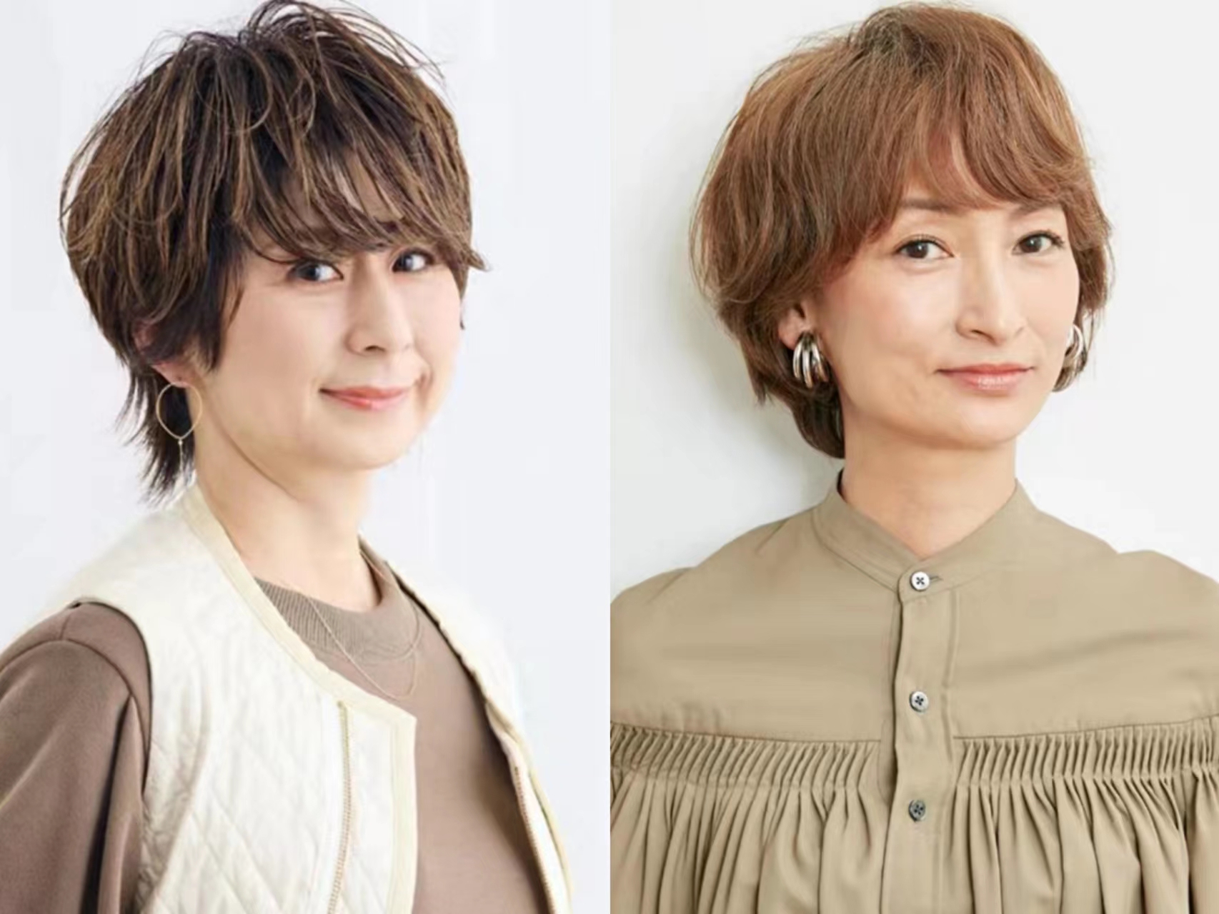 短发 5、60岁女人短发怎么留好看？直发减龄，大卷盖白发，小卷显发量