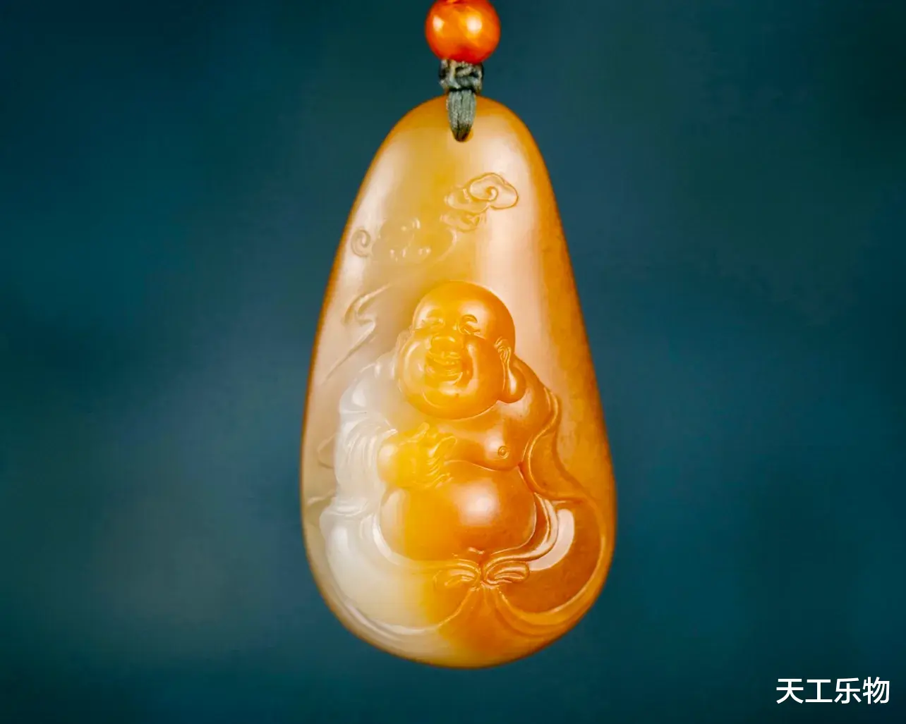 |全五星好评的黄沁籽料！和田玉巧雕小精品“笑弥勒”！