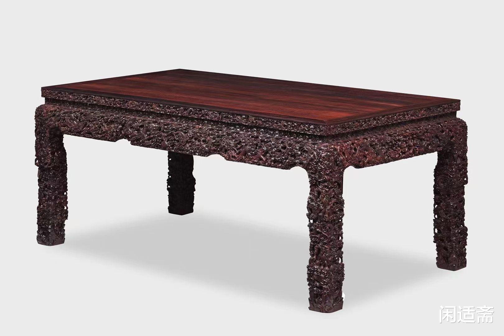 紫檀|复刻,清乾隆,紫檀龙纹御案