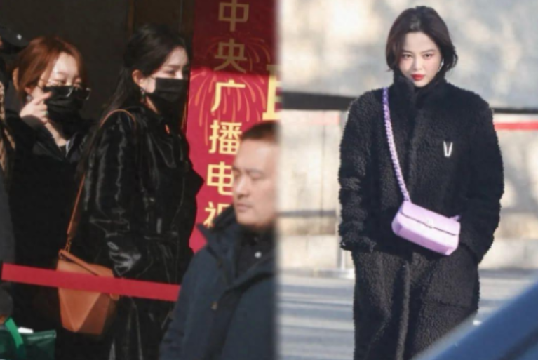 春晚|杨幂现身春晚第三次联排!身材惹火显年轻,与辛芷蕾比美各有千秋