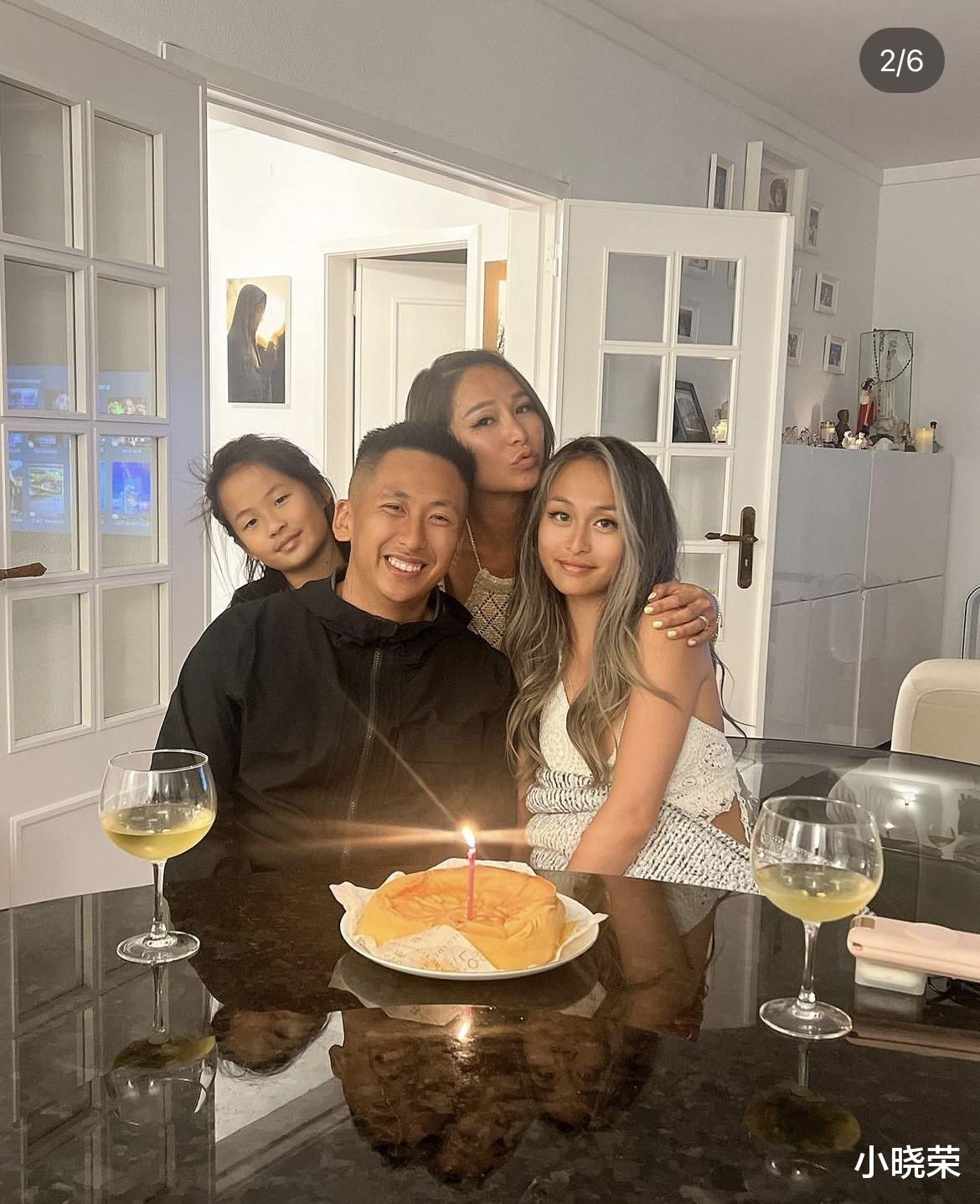 洗米华家人欢乐庆生，洗米嫂国外为继子助兴，感情融洽引爆网络！