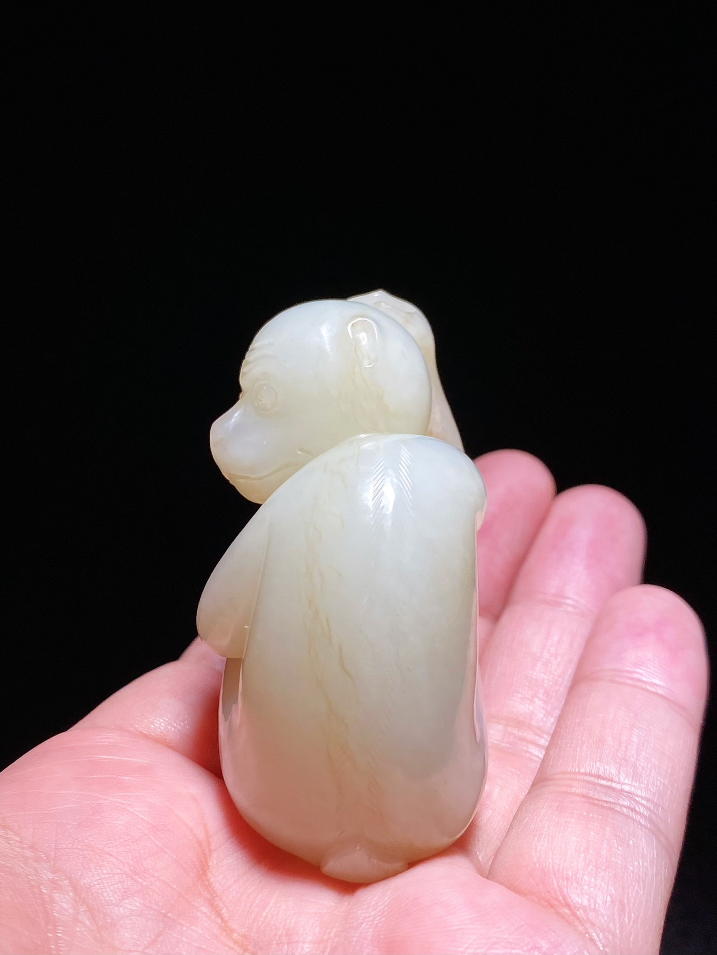 白玉|清乾隆 和田玉籽料 白玉猴 摆件 把件