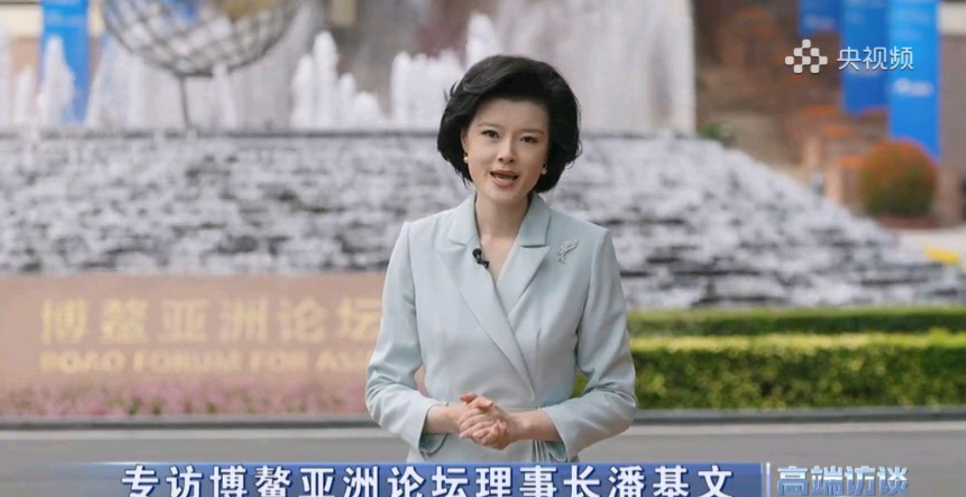 邹韵 央视主持人邹韵亮相博鳌，没化妆的幕后照曝光，发型发量是亮点