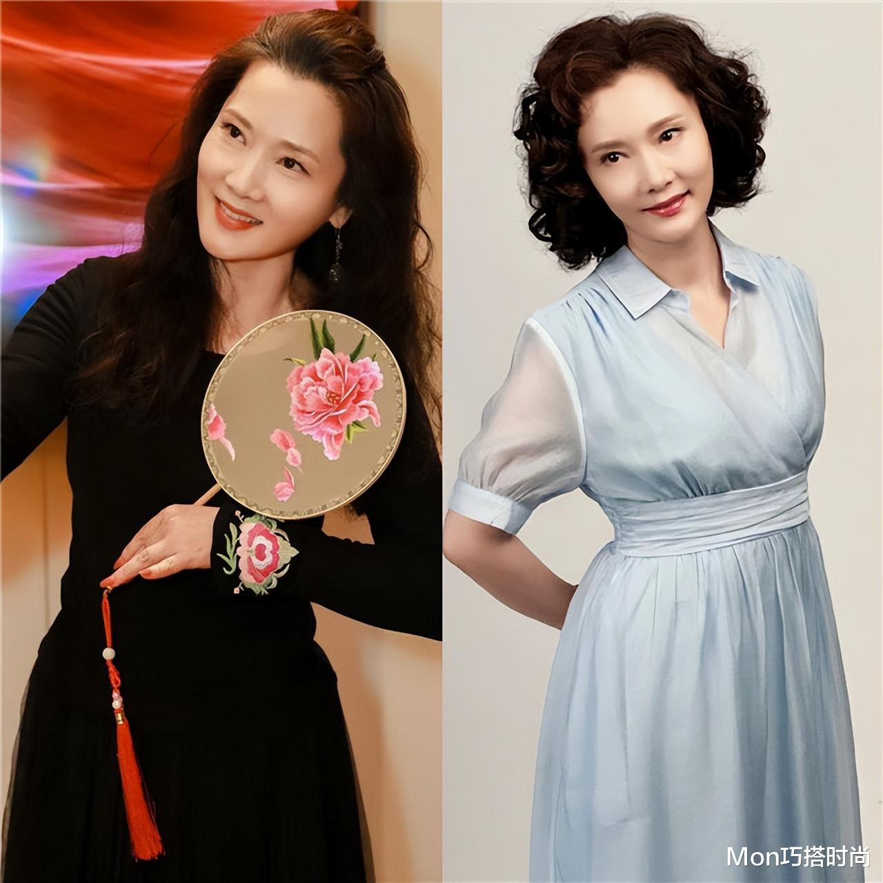 被何赛飞的“卷发造型”圈粉了，洋气又显脸小，值得中年女人借鉴