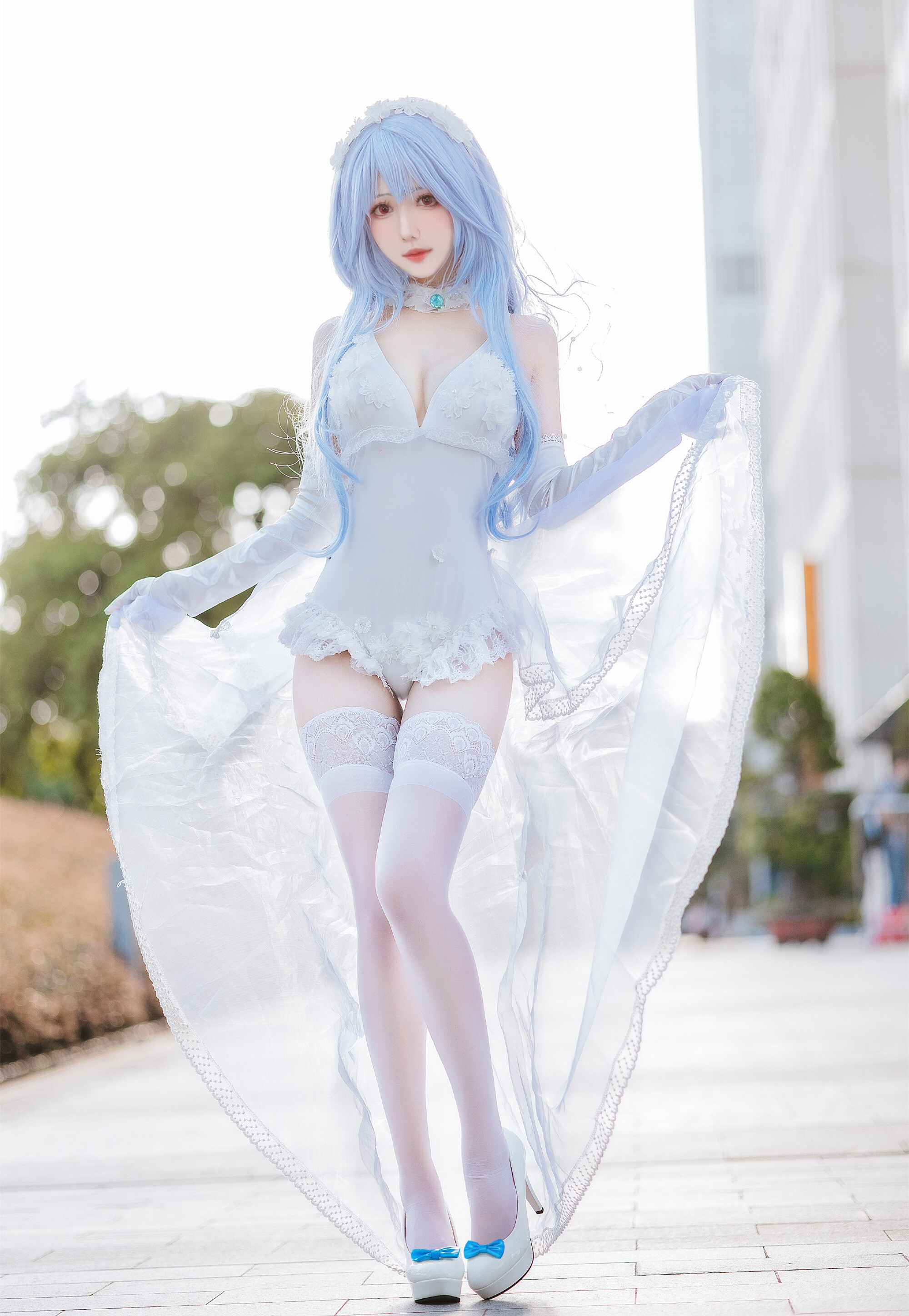 仙女月新世纪福音战士eva绫波丽同人花嫁白无垢cosplay1