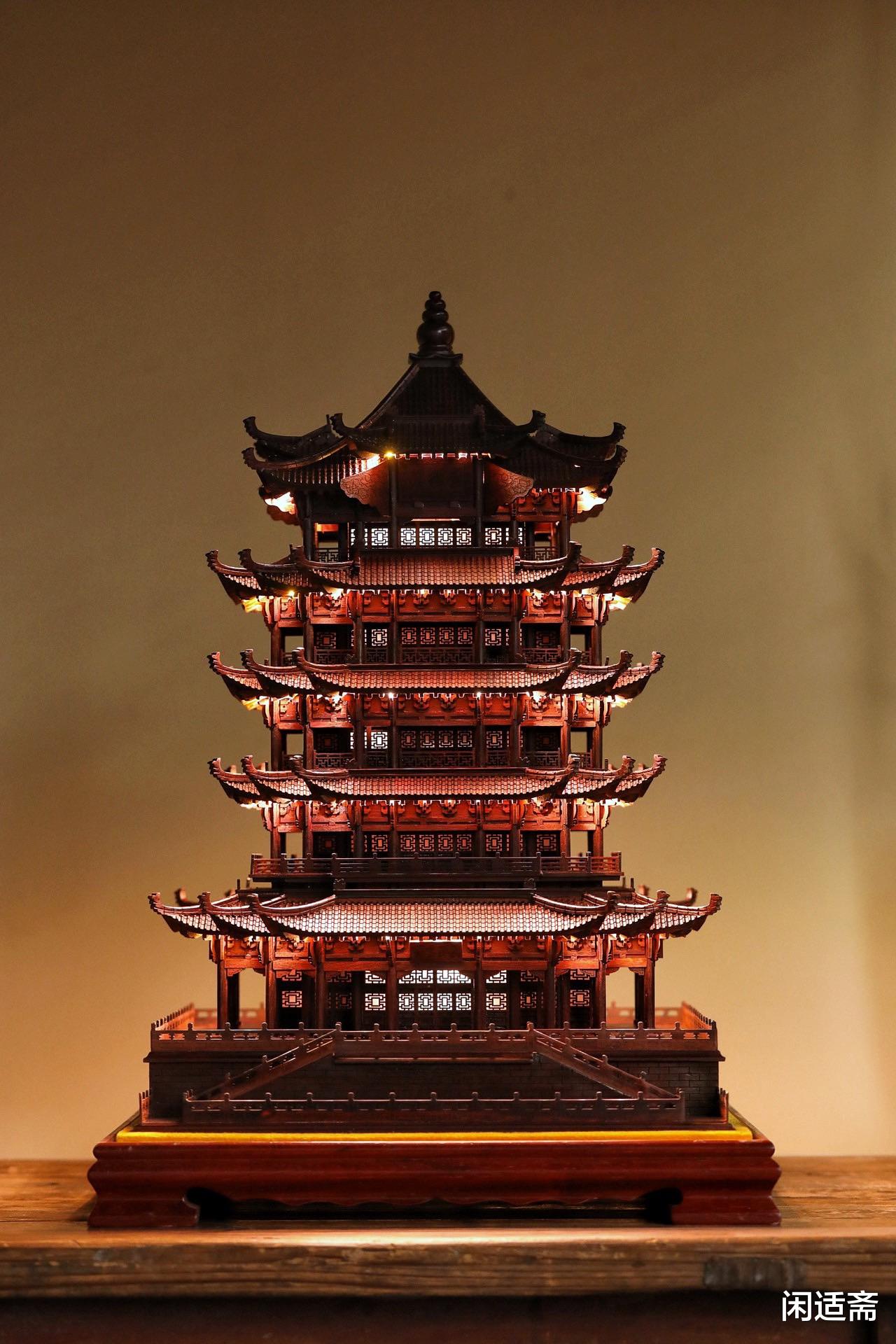 厅堂赏摆,小叶紫檀,江南四大名楼之黄鹤楼