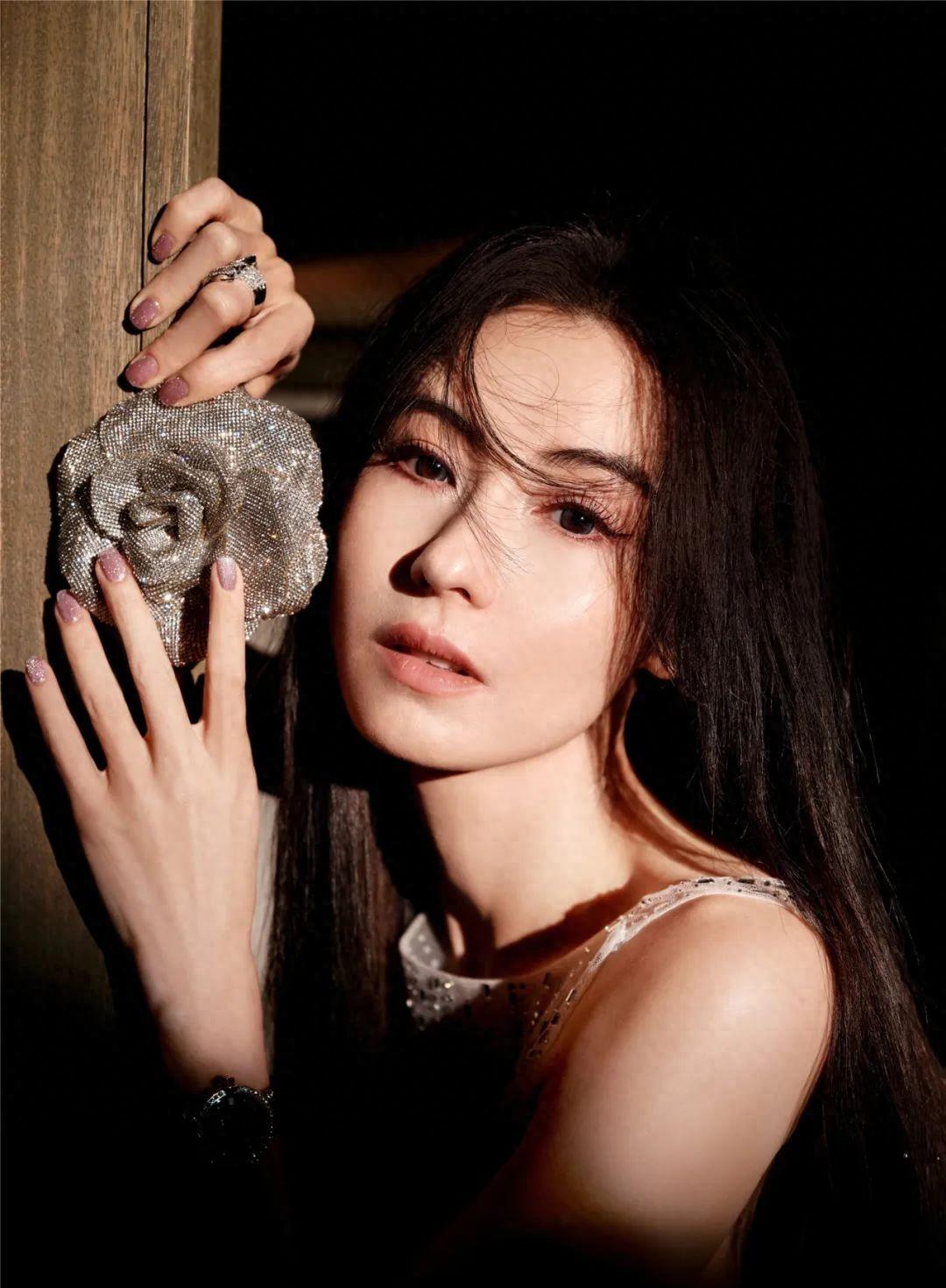 张柏芝水钻露背，长裙造型惊艳