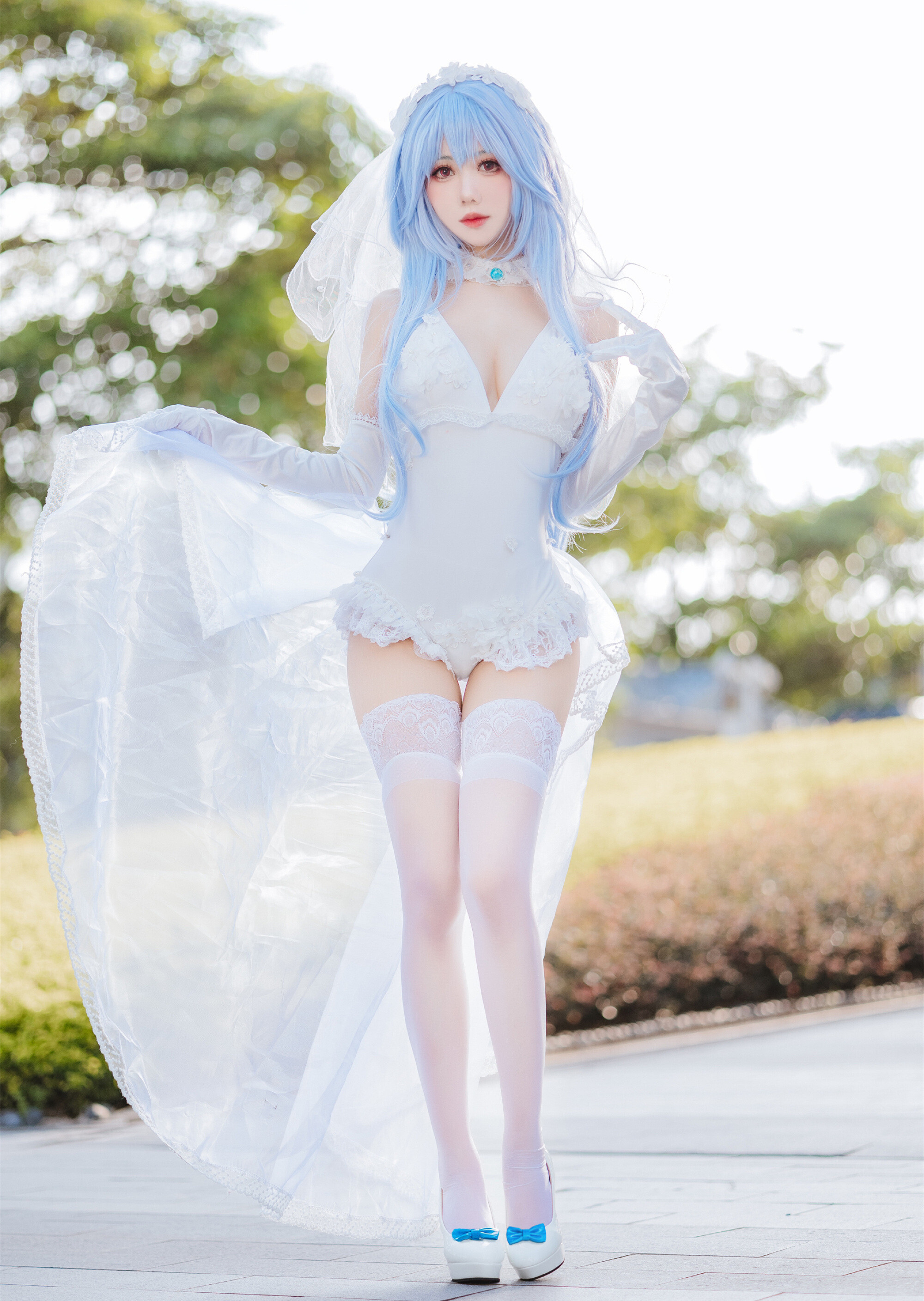 仙女月新世纪福音战士eva绫波丽同人花嫁白无垢cosplay2