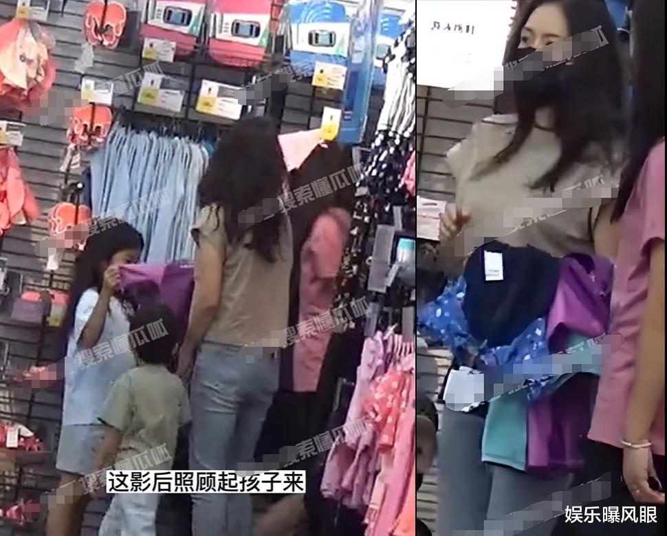 章子怡携儿女采购超多衣服，3岁儿子真容首曝光，醒醒晒成小黑娃
