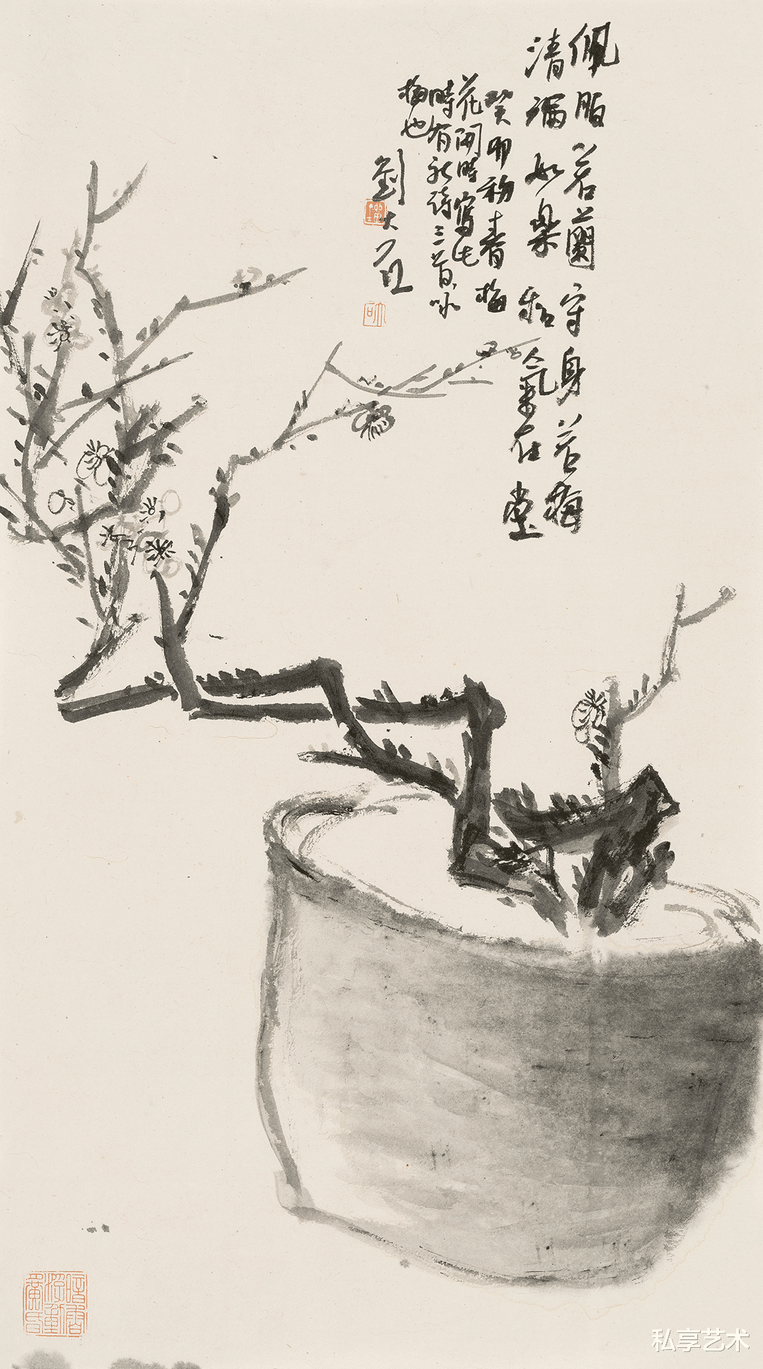 刘大石:寒梅又开丨私享艺术