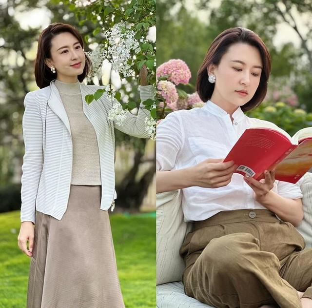 看44岁张蕾和55岁周涛，才发现：发不过肩、裙不上膝，更优雅得体