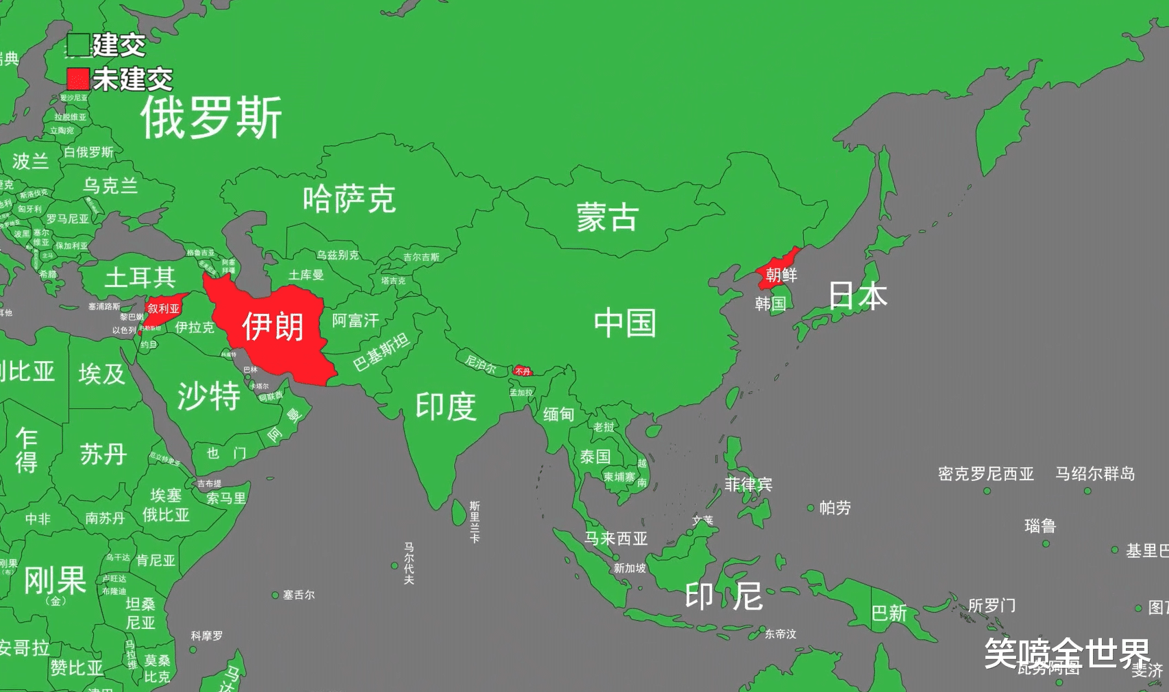 五大常任理事国,在全球分别有多少个建交国?