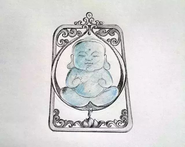 欣赏一下大师级的翡翠镶嵌手稿