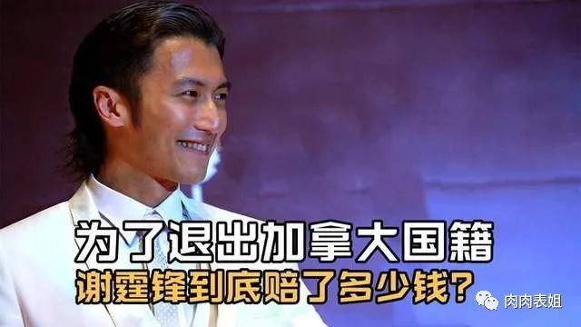 “我已经不是加拿大人了! ”谢霆锋退出加拿大籍交20%退籍税。