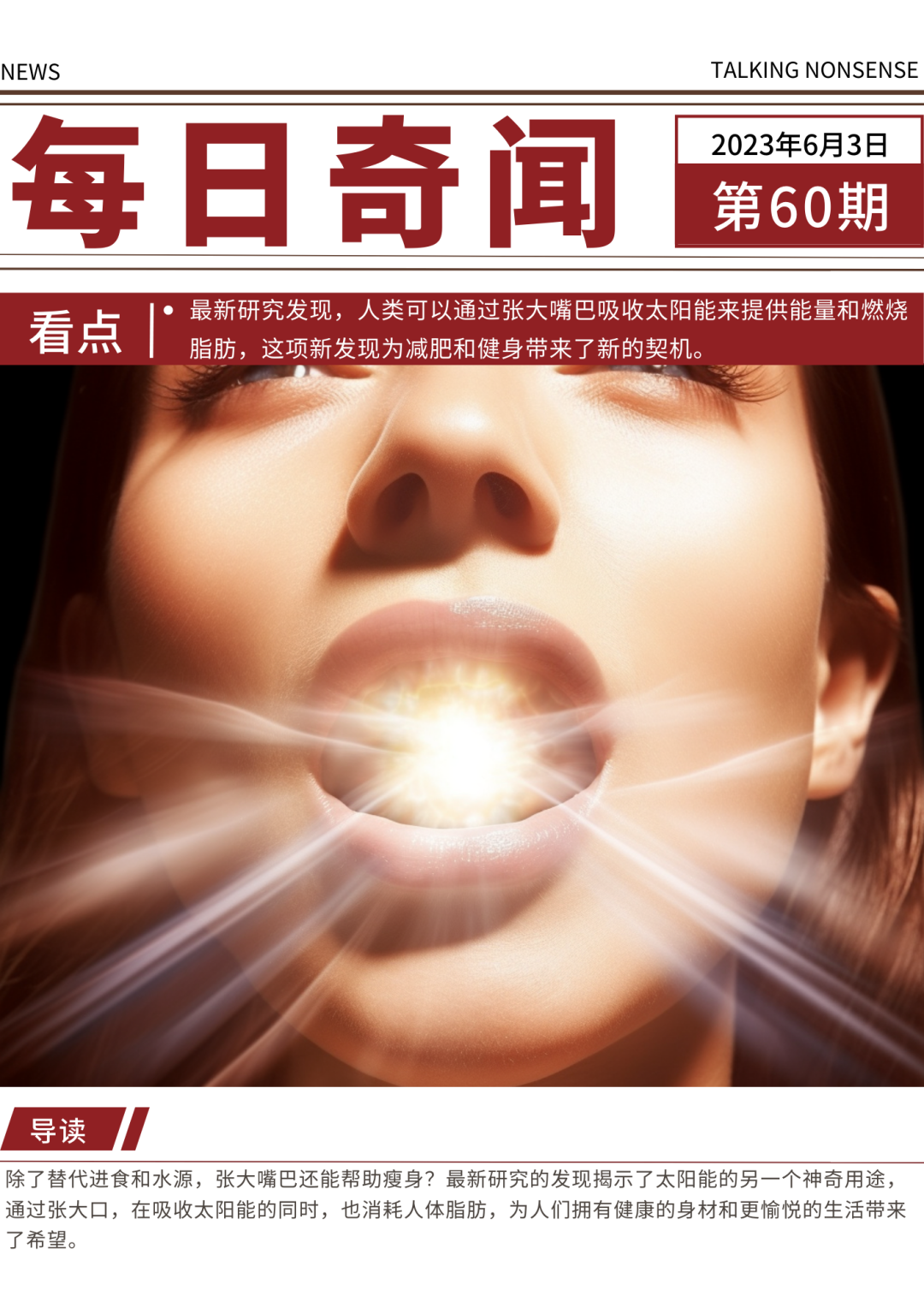 伊隆·马斯克|张大嘴巴吸收太阳能，有望帮助减肥