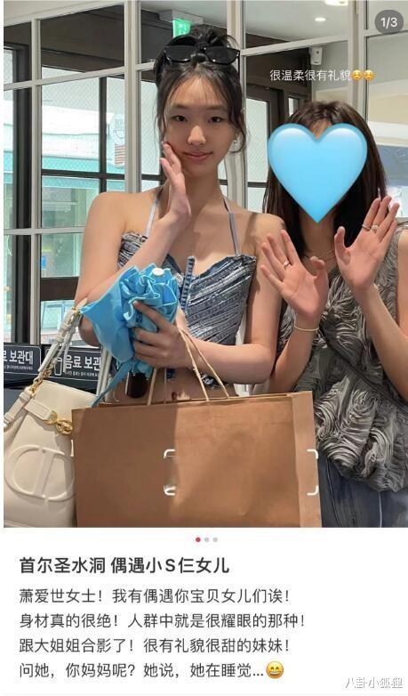 小S仨女儿韩国逛街,17岁大女儿穿着大胆,网友:太妹装很不得体