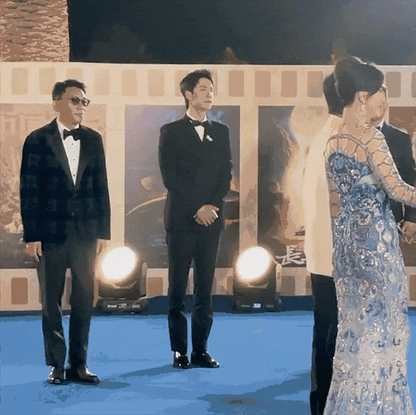 金鸡红毯:吴京刘德华有排面,金晨美翻了,57岁刘嘉玲像35岁