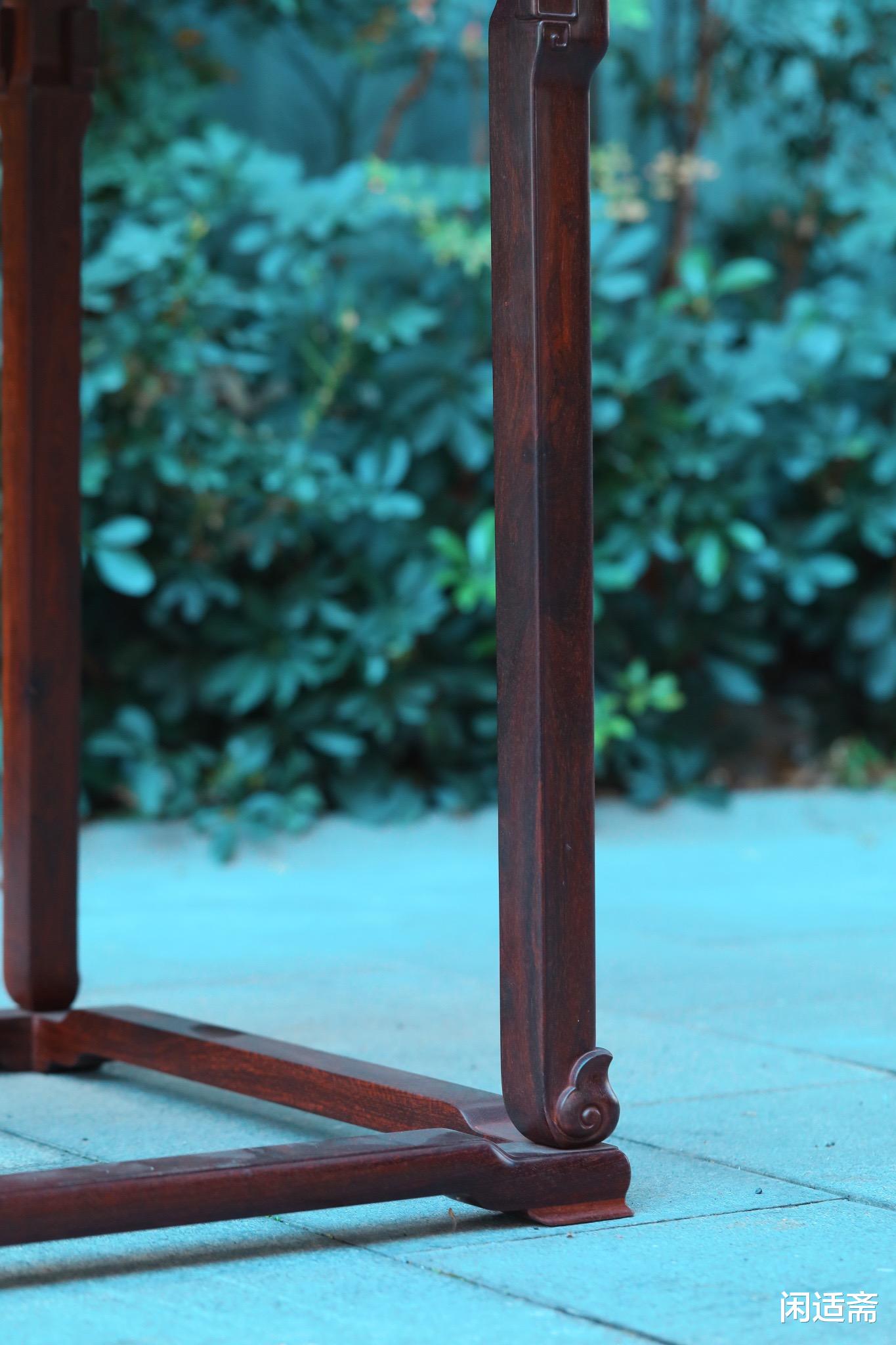 小叶紫檀嵌瘿木，可活拆，带拖泥方形香几