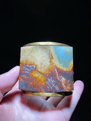 钱币|宋 和田玉籽料沁色 包金 玉琮