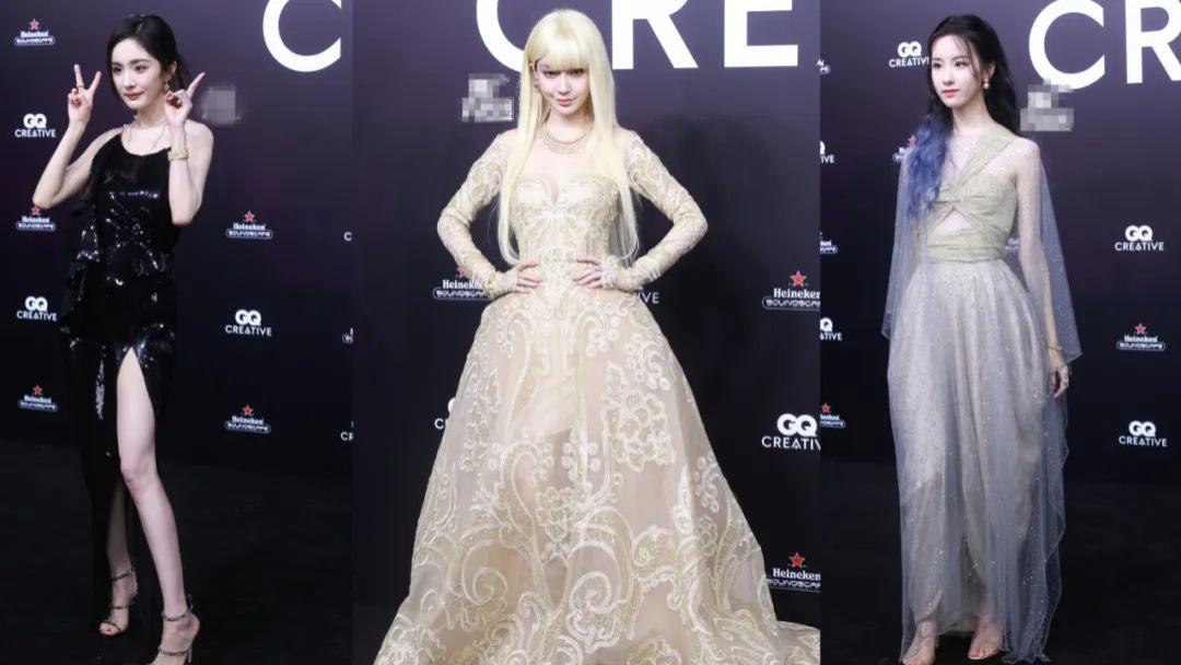 图文 GQ上海红毯：杨颖金发怪异，李沁妆造尴尬，杨幂高开叉好性感