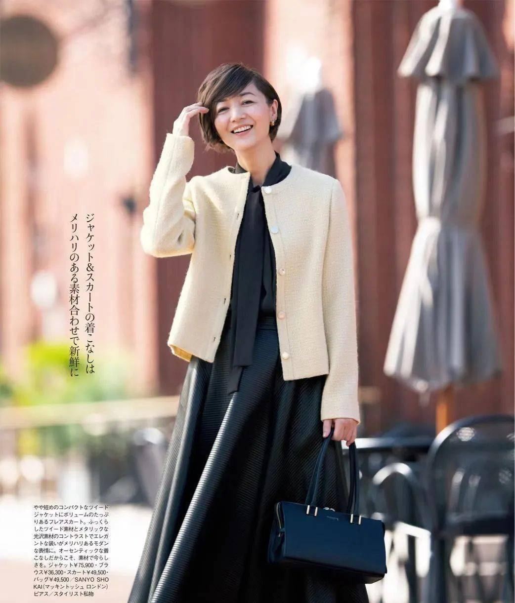 建议4、50岁女人,看看日杂大龄模特的装扮,短发时髦减龄还洋气