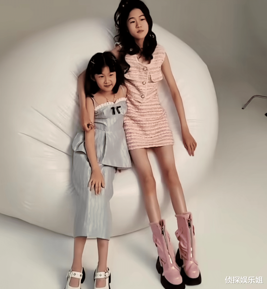 贝儿|陆毅俩女儿拍杂志,14岁贝儿身高猛蹿又瘦了,胳膊长腿比妹妹还细