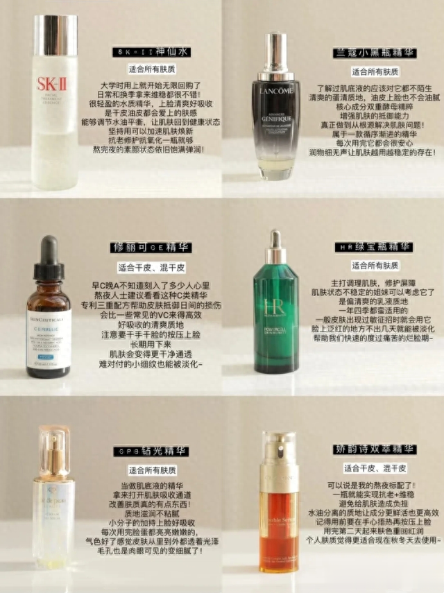 夏天混油冬天混干，到底怎么去选择呢？看看这6款精华是否适合你