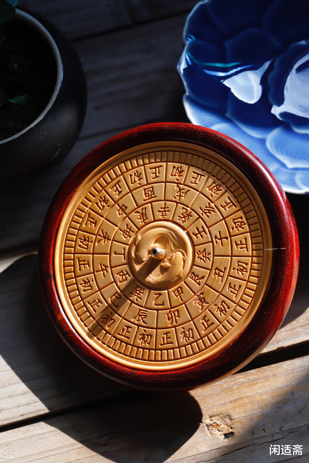 黄杨木|紫檀黄杨木,日晷,文创香插